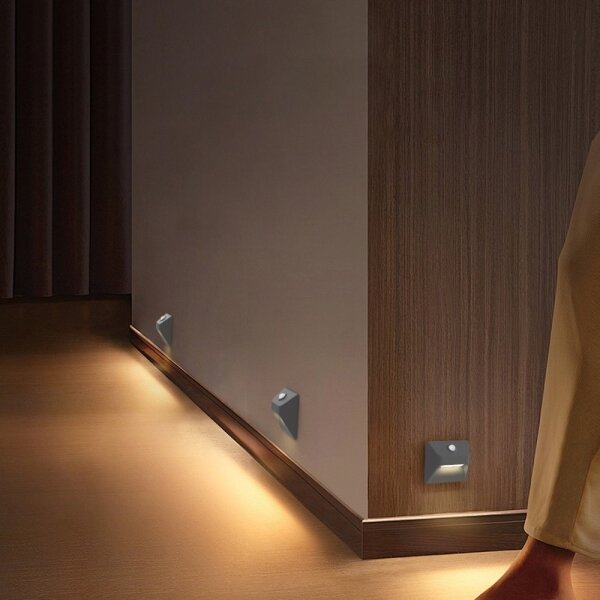 Immax 08309L - LED reîncărcabilă pentru trepte STEP LIGHT, cu senzor, 0,3 W / 3,7 V, 2200 mAh, IP53, gri