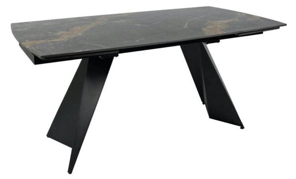 Masa extensibila ECLIPSE, negru cu efect de marmura, ceramica/metal, 1