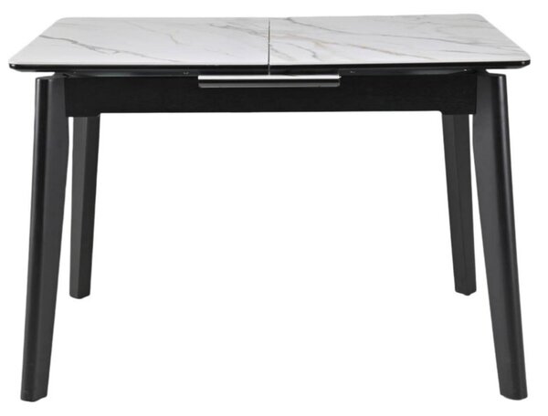 Masa extensibila OSTEN, alb cu efect de marmura/auriu/negru, 110/140x8