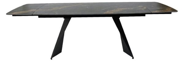 Masa extensibila ECLIPSE, negru cu efect de marmura, ceramica/metal, 1
