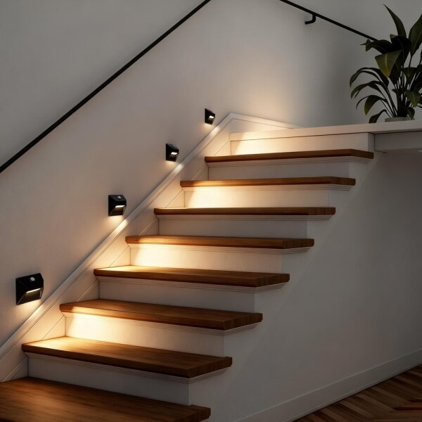 Immax 08307L - Lampă LED reîncărcabilă pentru trepte cu senzor STEP LIGHT 0,3W/3,7V 2200 mAh IP53 neagră