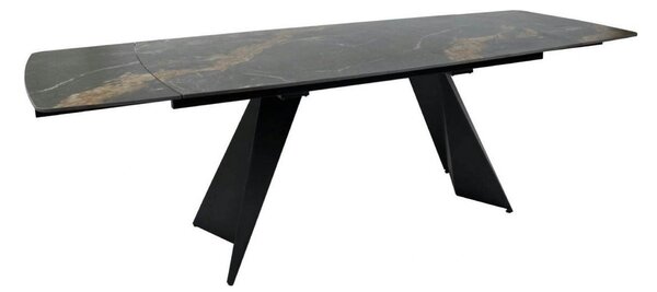 Masa extensibila ECLIPSE, negru cu efect de marmura, ceramica/metal, 1