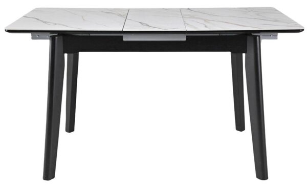 Masa extensibila OSTEN, alb cu efect de marmura/auriu/negru, 110/140x8