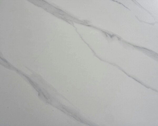 Masa extensibila REEF, alb cu efect de marmura/negru, ceramica/metal