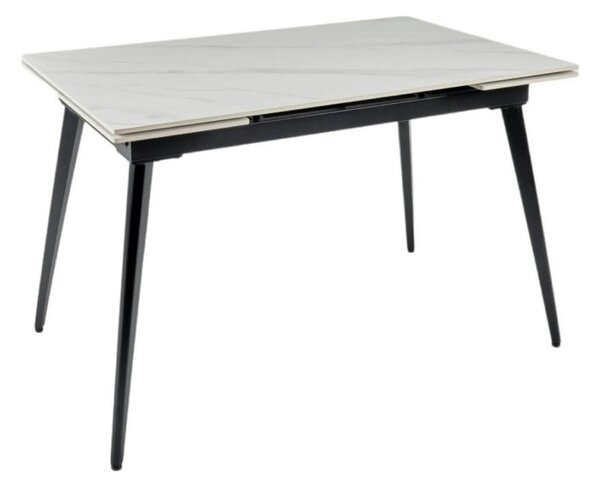 Masa extensibila REEF, alb cu efect de marmura/negru, ceramica/metal