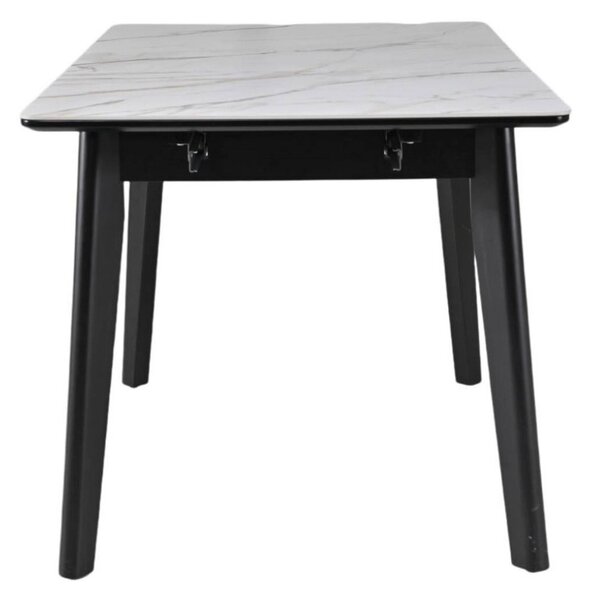 Masa extensibila OSTEN, alb cu efect de marmura/auriu/negru, 110/140x8