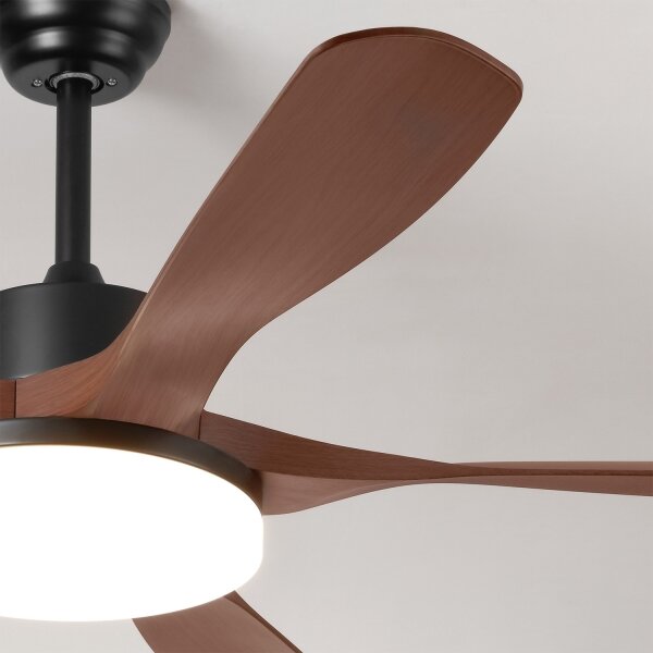 Brilagi - Ventilator de tavan LED dimabil/34W/230V 132 cm negru/maro + telecomandă