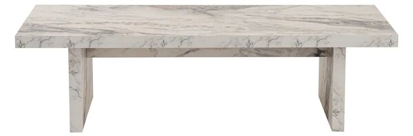 Masuta cafea SANCTUARY, alb cu efect de marmura, PAL, 110x45x30 cm
