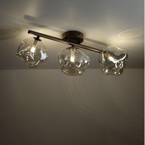 Brilagi - Lustră aplicată VULCANO 3xG9/8W/230V bronz/bej fumuriu