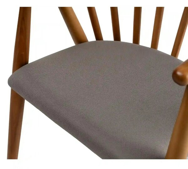 Scaun DORIS, stejar/gri, stofa/lemn, 56x58x82 cm