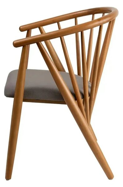 Scaun DORIS, stejar/gri, stofa/lemn, 56x58x82 cm