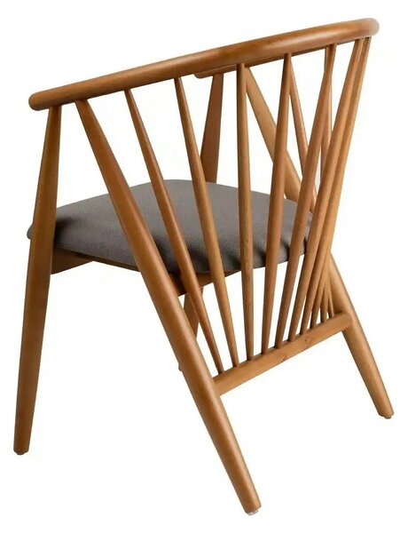 Scaun DORIS, stejar/gri, stofa/lemn, 56x58x82 cm