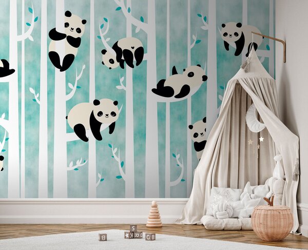 Fototapet Pandas într-un copac, Fototapet copii, Fototapet populare, u95025 - Tapeko.ro