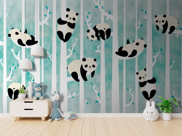 Fototapet Pandas într-un copac, Fototapet copii, Fototapet populare, u95025 - Tapeko.ro