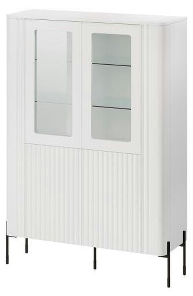Vitrina VERA, alb, PAL laminat/sticla, 110x40x160 cm