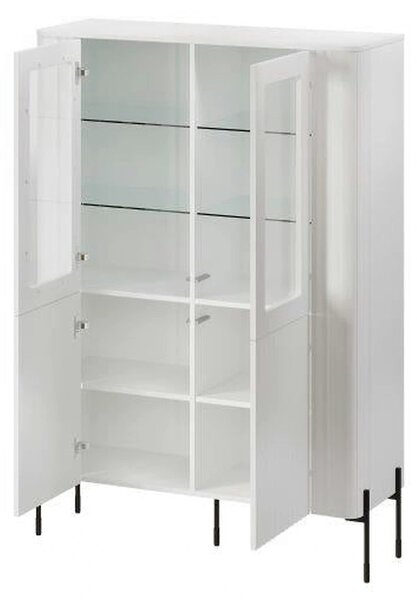 Vitrina VERA, alb, PAL laminat/sticla, 110x40x160 cm