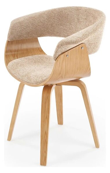 Scaun K545, bej/stejar, stofa clasica/placaj, 63x53x83 cm