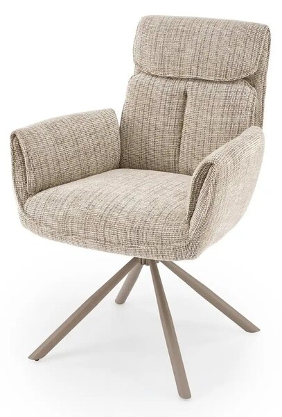 Scaun rotativ K596, bej/casmir, stofa clasica/metal, 66x66x93 cm