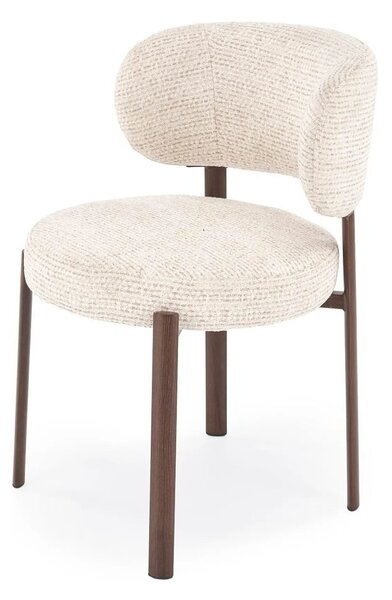 Scaun K605, bej/nuc, stofa/metal, 56x60x80 cm
