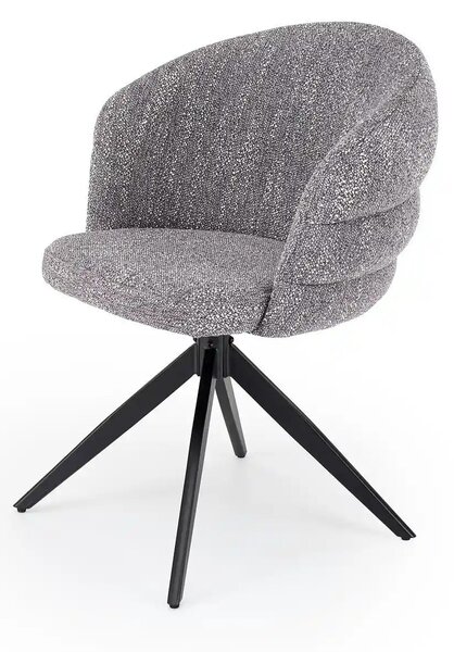 Scaun rotativ K604, gri/negru, stofa/metal, 65x62x85 cm
