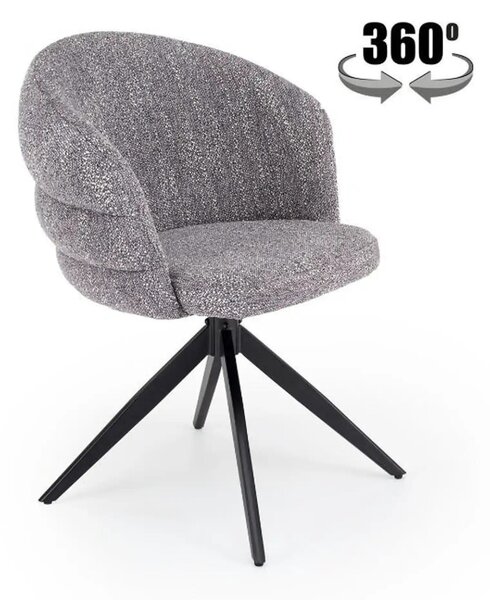 Scaun rotativ K604, gri/negru, stofa/metal, 65x62x85 cm