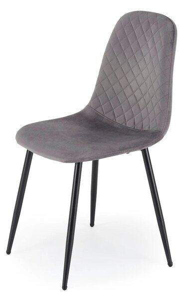 Scaun K608, gri, stofa catifelata/metal, 45x52x88 cm
