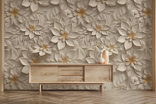 Fototapet Un design floral elegant, în nuanțe delicate, Fototapet flori 3D, Fototapet populare, u95251 - Tapeko.ro