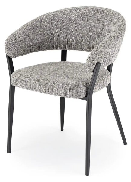 Scaun K609, gri/negru, stofa clasica/metal, 53x56x77 cm