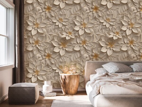 Fototapet Un design floral elegant, în nuanțe delicate, Fototapet flori 3D, Fototapet populare, u95251 - Tapeko.ro