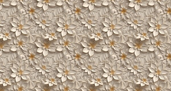 Fototapet Un design floral elegant, în nuanțe delicate, Fototapet flori 3D, Fototapet populare, u95251 - Tapeko.ro