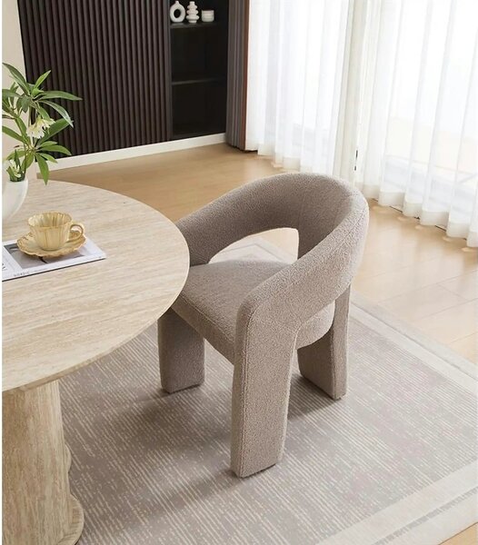 Scaun K612, stofa buclata bej, 56x54x76 cm