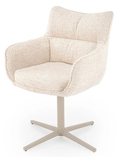 Scaun rotativ K614, bej/casmir, stofa/metal, 60x63x87 cm