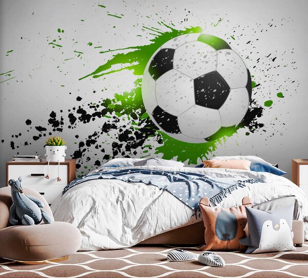 Fototapet Mingea de fotbal cu stropi de vopsea, Fototapet băieți, Fototapet populare, u57431 - Tapeko.ro