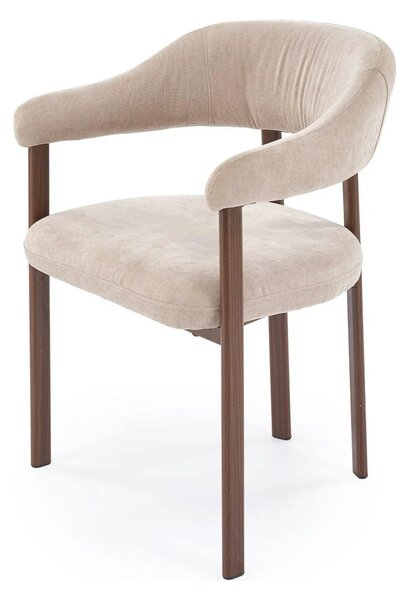 Scaun K616, bej/nuc, stofa clasica/metal, 58x56x80 cm