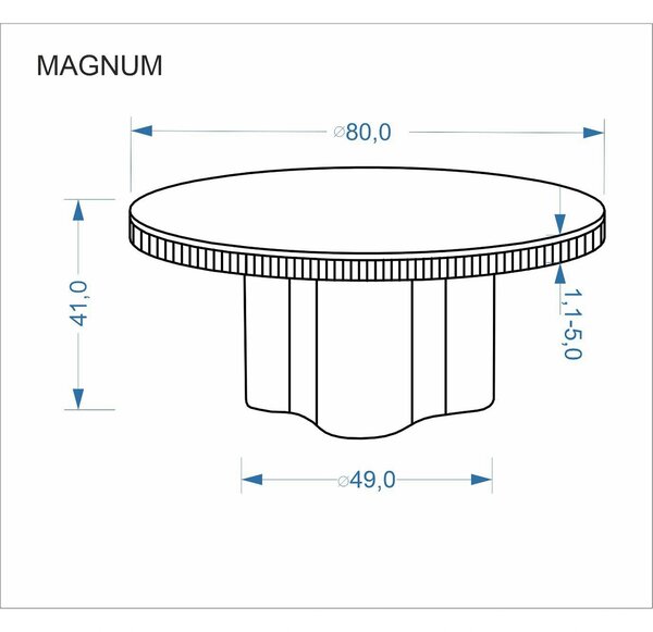 Masuta cafea MAGNUM, alb/stejar natural, piatra sinterizata, 80x41 cm