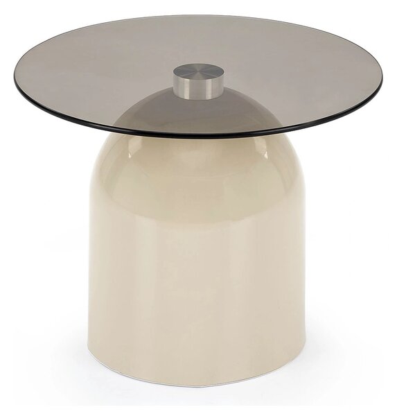 Masuta cafea STARK, fumuriu/casmir, sticla/metal, 50x41 cm