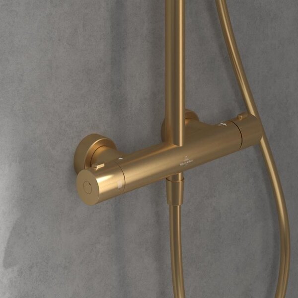 Coloană de duș cu termostat, Villeroy & Boch Verve Showers, auriu periat