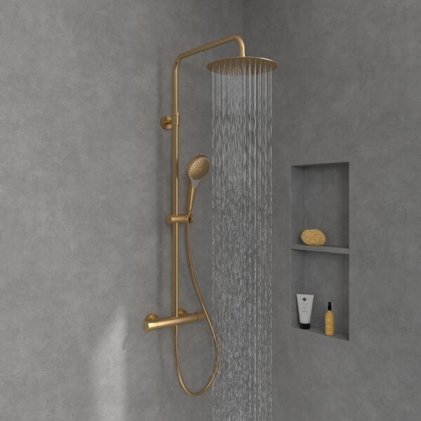 Coloană de duș cu termostat, Villeroy & Boch Verve Showers, auriu periat