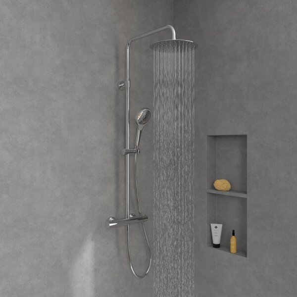 Coloană de duș cu termostat ,Villeroy & Boch Verve Showers, 3 funcții, crom