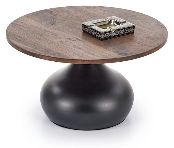 Masuta cafea TIMOR, nuc/negru, 70x42 cm