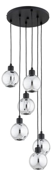 Lustră pe cablu ARVENE, 6xE27/15W/230V, negru/crom lucios