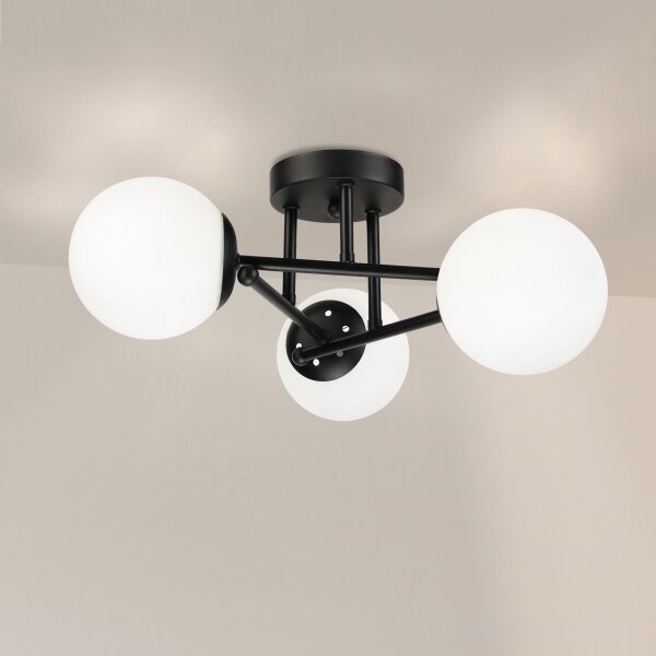 Brilagi - Lustru aplicat de tavan MALIVA 3xE14/15W/230V negru/alb
