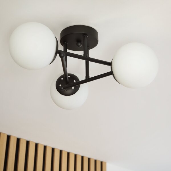 Brilagi - Lustru aplicat de tavan MALIVA 3xE14/15W/230V negru/alb