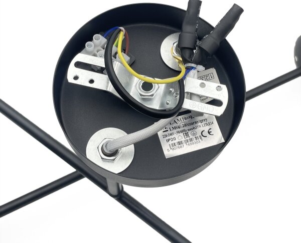 Brilagi - Lustru aplicat MALIVA 4xE14/15W/230V negru/fumuriu