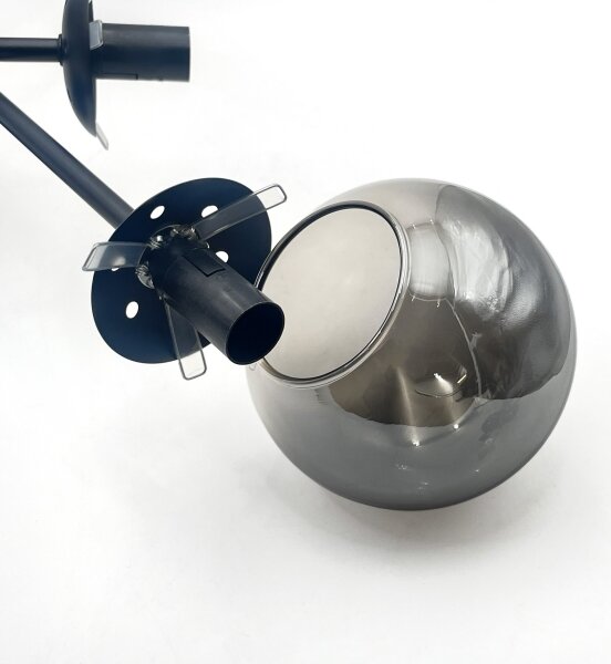 Brilagi - Lustru aplicat MALIVA 6xE14/15W/230V negru/fumuriu