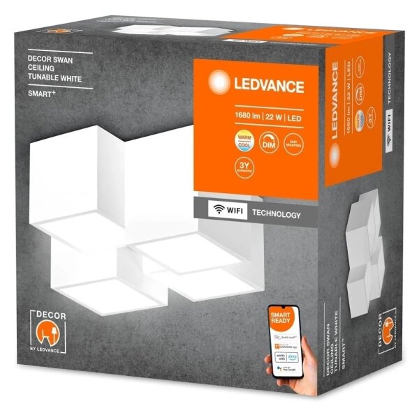 Ledvance - Lampă de tavan LED reglabilă DECOR SWAN LED/22W/230V 3000-6500K Wi-Fi Tuya
