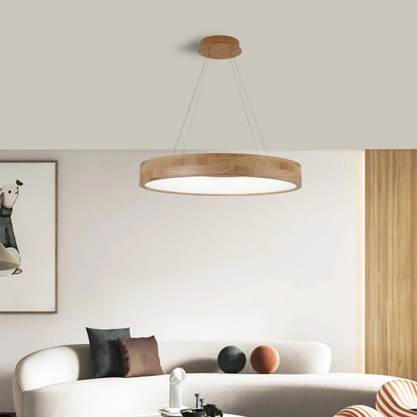 Brilagi - Lustră LED suspendată pe cablu FALCON WOOD, LED/40W/230V, 3000/4000/6000K, 60 cm, lemn