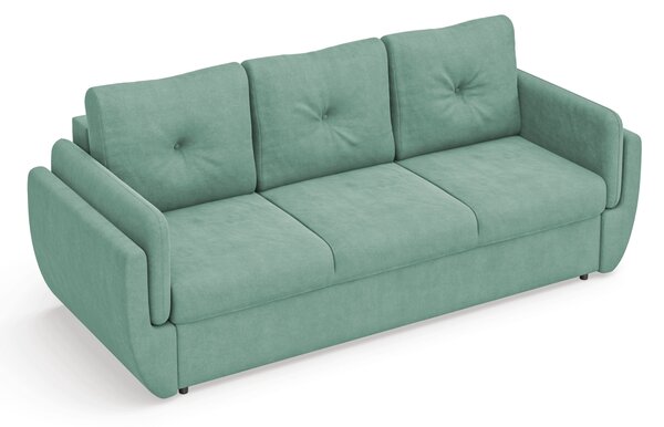 Canapea Extensibilă 3 locuri BLUES, 224x82x90 cm, Menta-Enjoy