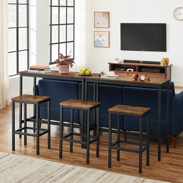 Set Masa si Scaune tip Bar Vasagle, 100x40x90cm/30x40x65cm