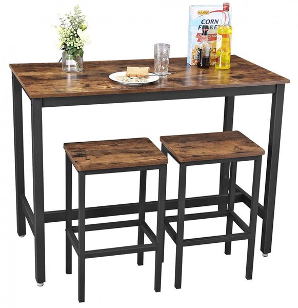 Set Masa tip Bar Vasagle, 120x60x90cm/40x30x65cm
